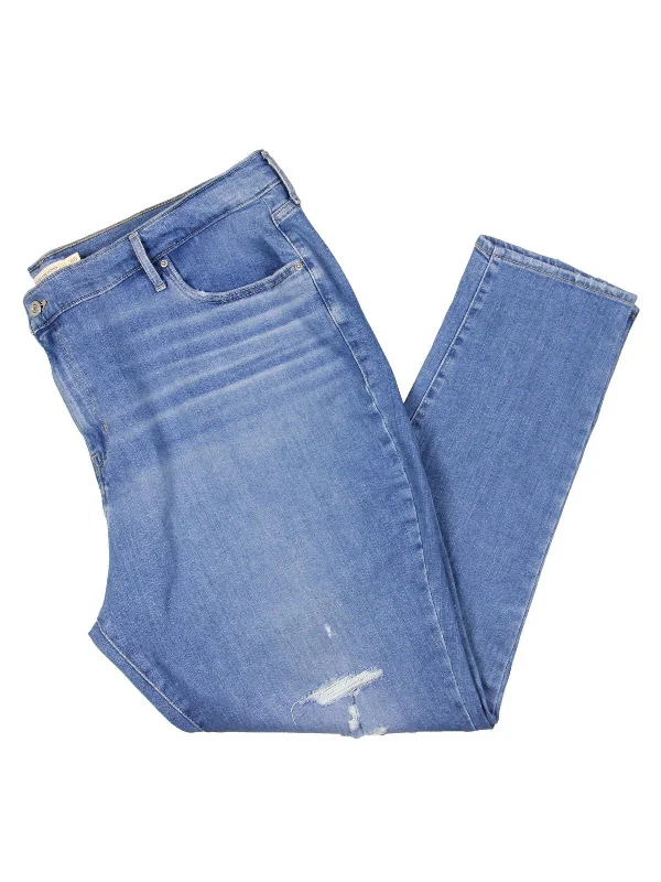 Bonus Savings Plus 721 Womens High Rise Distressed Skinny Jeans