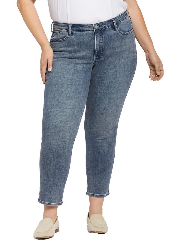 Early Bird Discount Plus Stella Womens Tapered Medium Wash Ankle Jeans