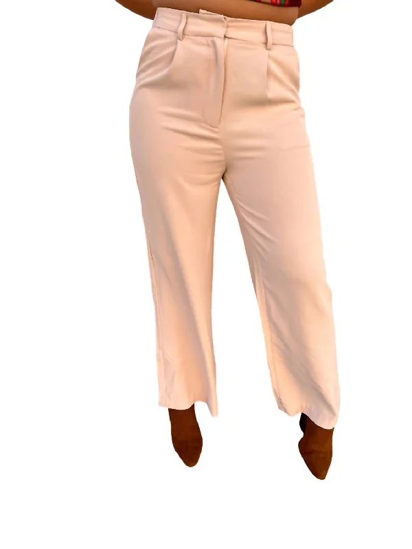 Midnight Madness Raella Solid Point Wide Pants In Beige