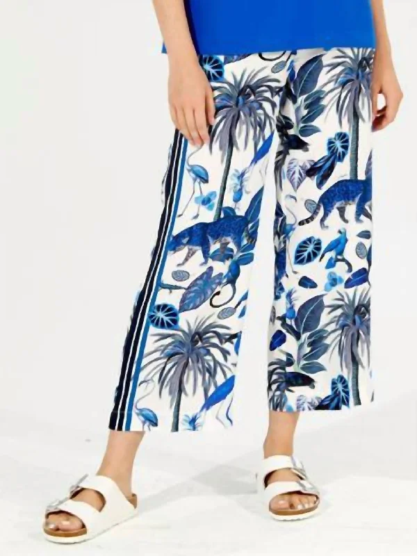 Lowest Prices Sandra Trousers In Deep Blue Jungle