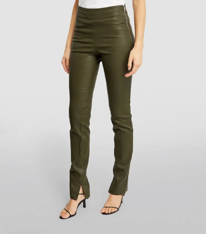 Hot Deal Split Leather Pant In Sage