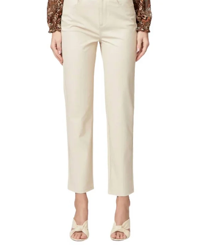 Exclusive Offers Stella Straight Leg Vegan Leather Pant In Ecru