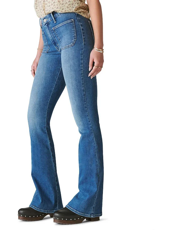 Exclusive Savings Stevie Womens High-Rise Stretch Flare Jeans