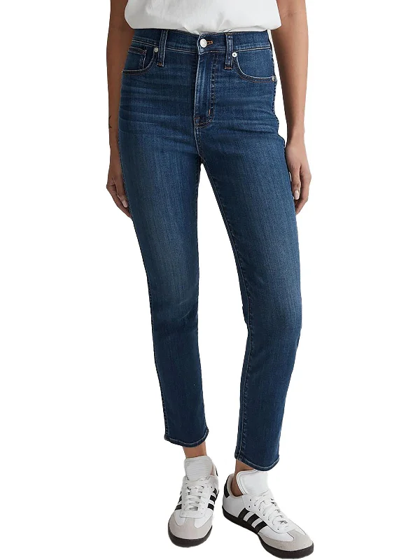 Massive Deals Stovepipe Womens Narrow Leg Dark Wash Ankle Jeans