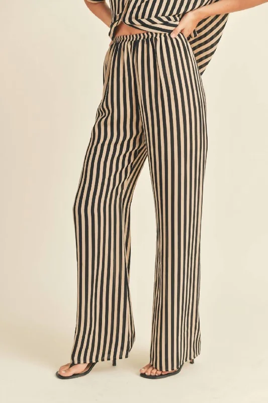 Instant Discount Stripe Pants In Toffee Nut