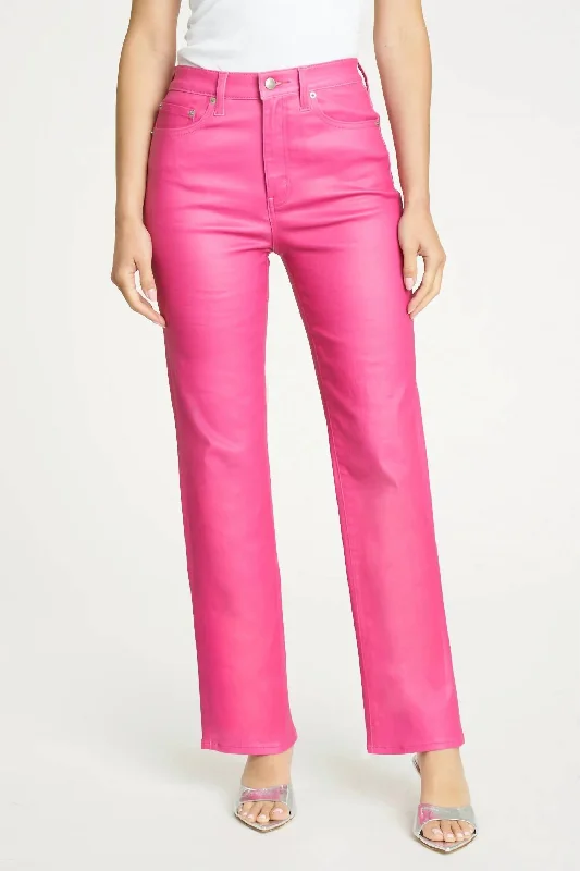 Limited Availability Sundaze High Rise Vintage Straight Jeans In Coated Dollhouse