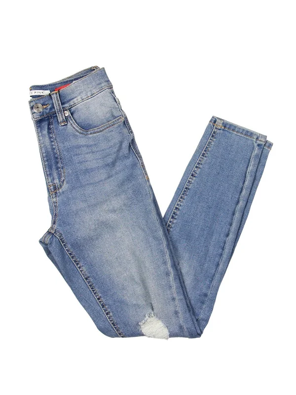 Extra Savings The Spice Womens High Rise Distressed Skinny Jeans