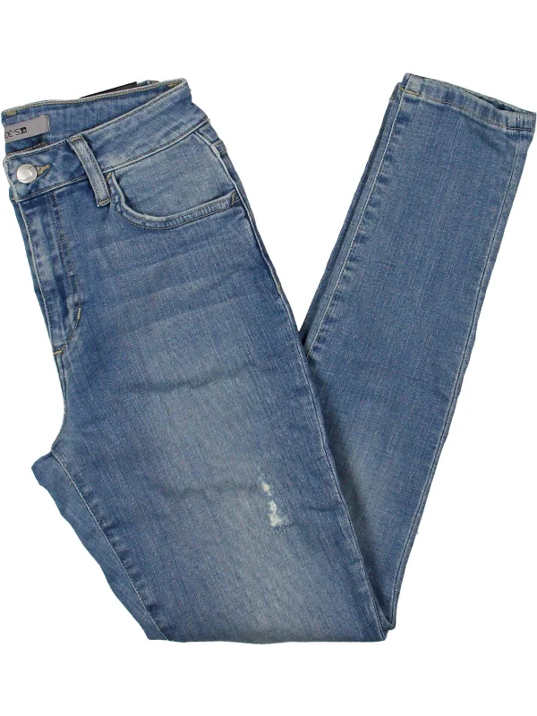 Price Reduction Womens Curvy Distressed Skinny Jeans