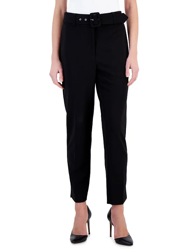Savings Alert Womens High Rise Belted Ankle Pants