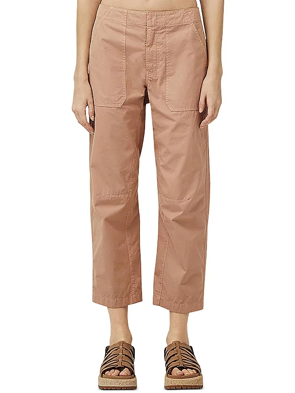 Stock Clearance Womens High Rise Cropped Straight Leg Pants