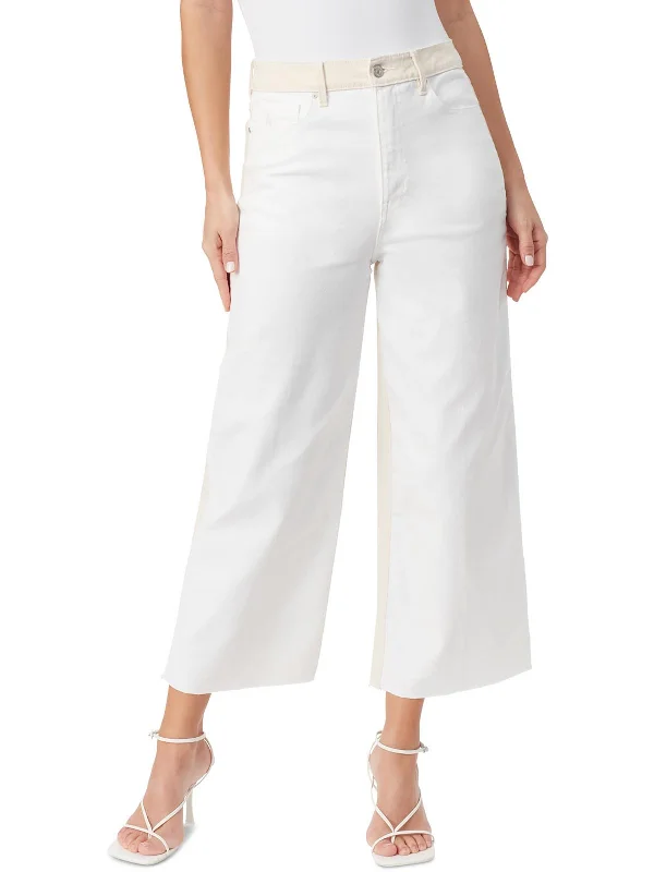 Deal Alert Womens High Rise Cropped Wide Leg Jeans
