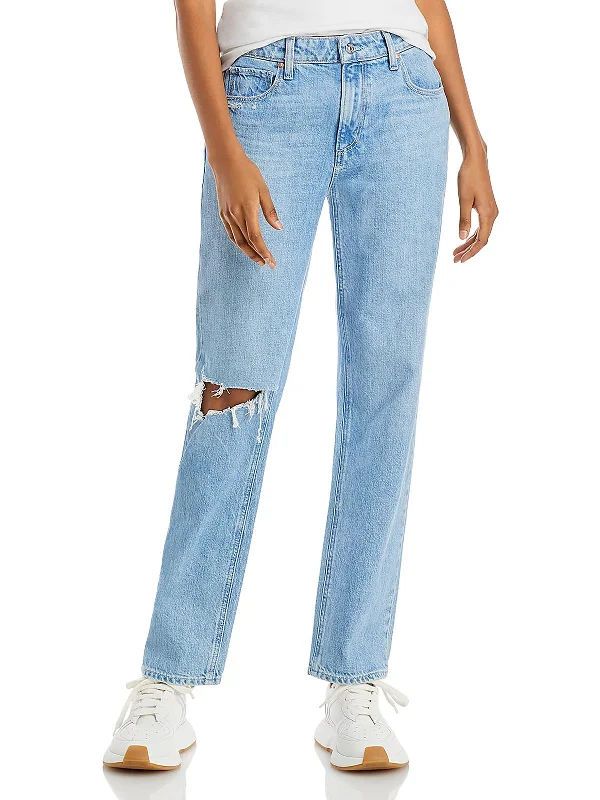 The Best Prices Womens High Rise Distressed Straight Leg Jeans