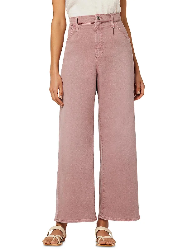 One-DAY Sale Womens High Rise Pleated Wide Leg Jeans