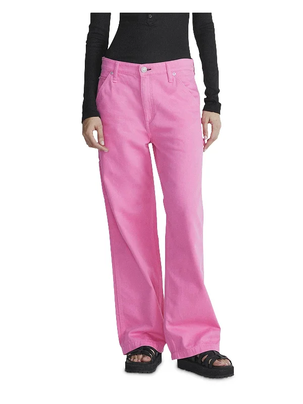 Exclusive Offers Womens High Rise Solid Wide Leg Jeans