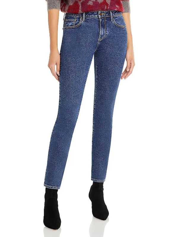 Daily Specials Womens Mid-Rise Medium Wash Straight Leg Jeans