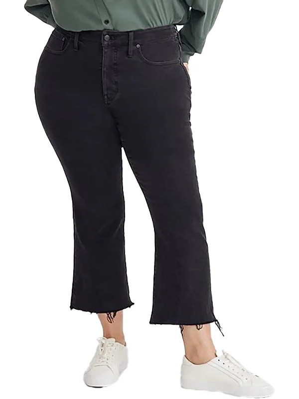Final Clearance Womens Raw Hem Cropped Bootcut Jeans