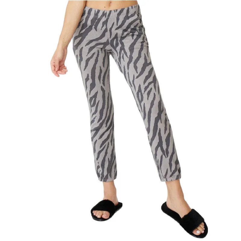 Zebra Jogger Sweatpants In Grey Combo