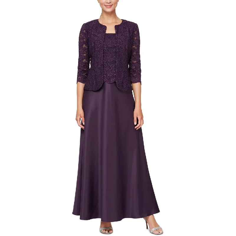 Mega Sale Alex Evenings Womens Satin Special Occasion Evening Dress