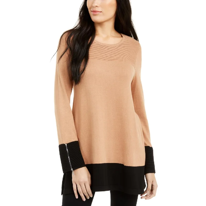 Lowest Price Alfani Womens Colorblock Textured Tunic Sweater