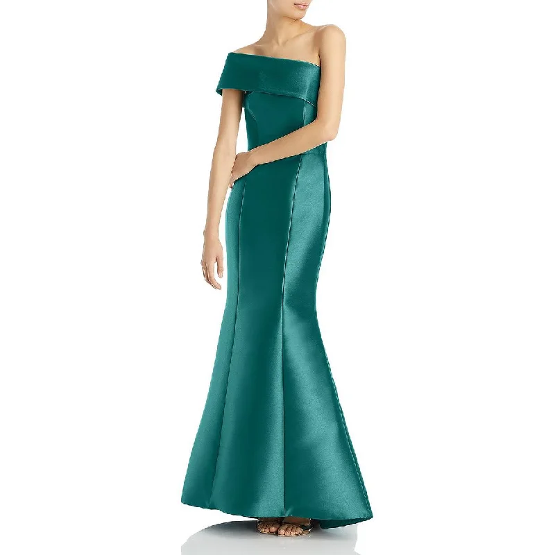 New Deals Amsale Womens Satin Maxi Evening Dress