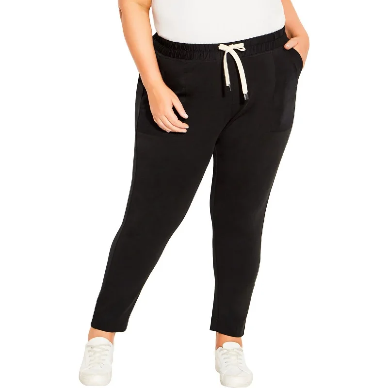 Avenue Womens Cotton Stretch Jogger Pants