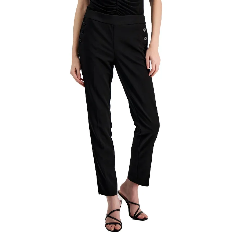 Bar III Womens High Rise Ankle Straight Leg Pants