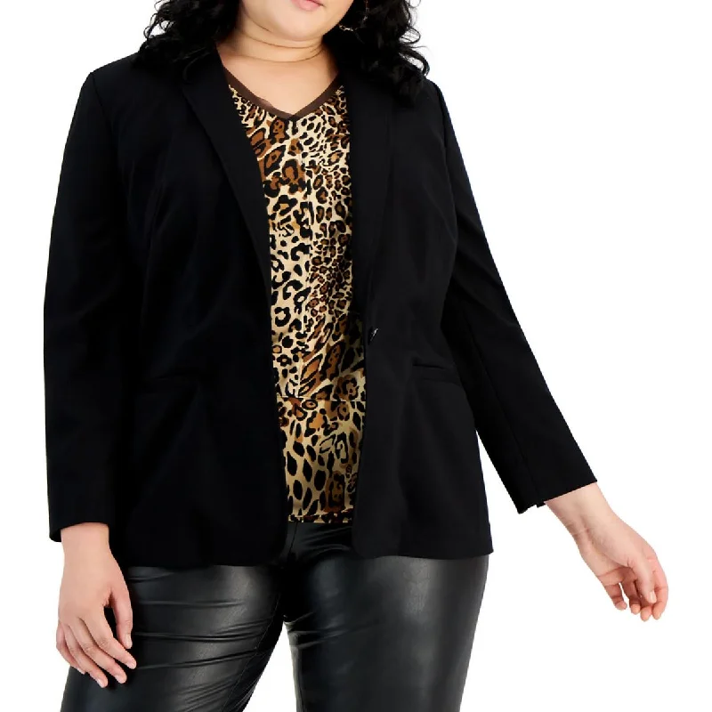 Major Savings Bar III Womens Plus Collar Business One-Button Blazer