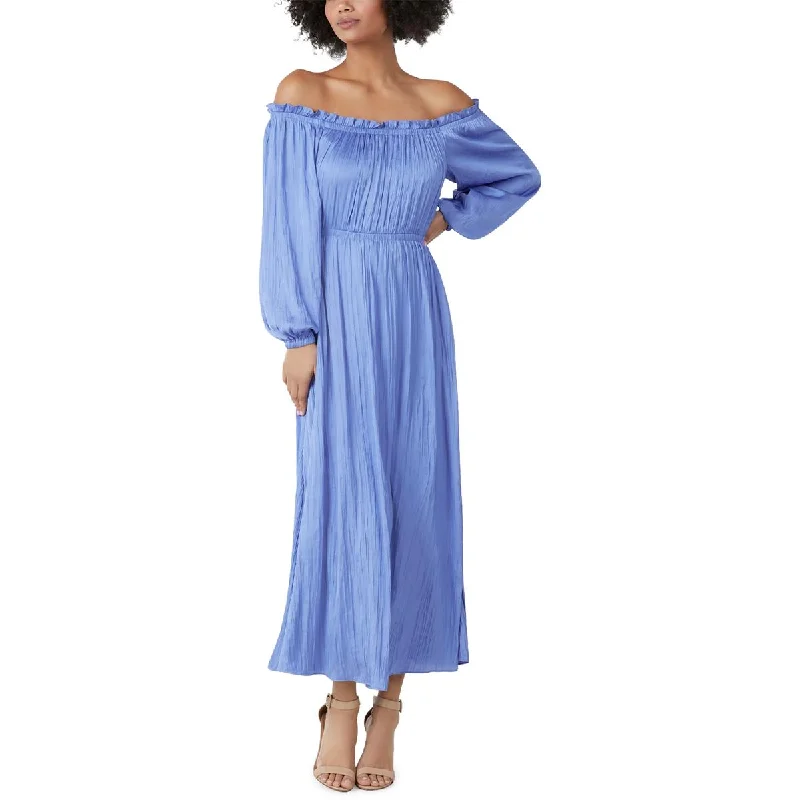 Take Advantage BCBG Max Azria Emmalyn Women's Satin Off The Shoulder Maxi Dress