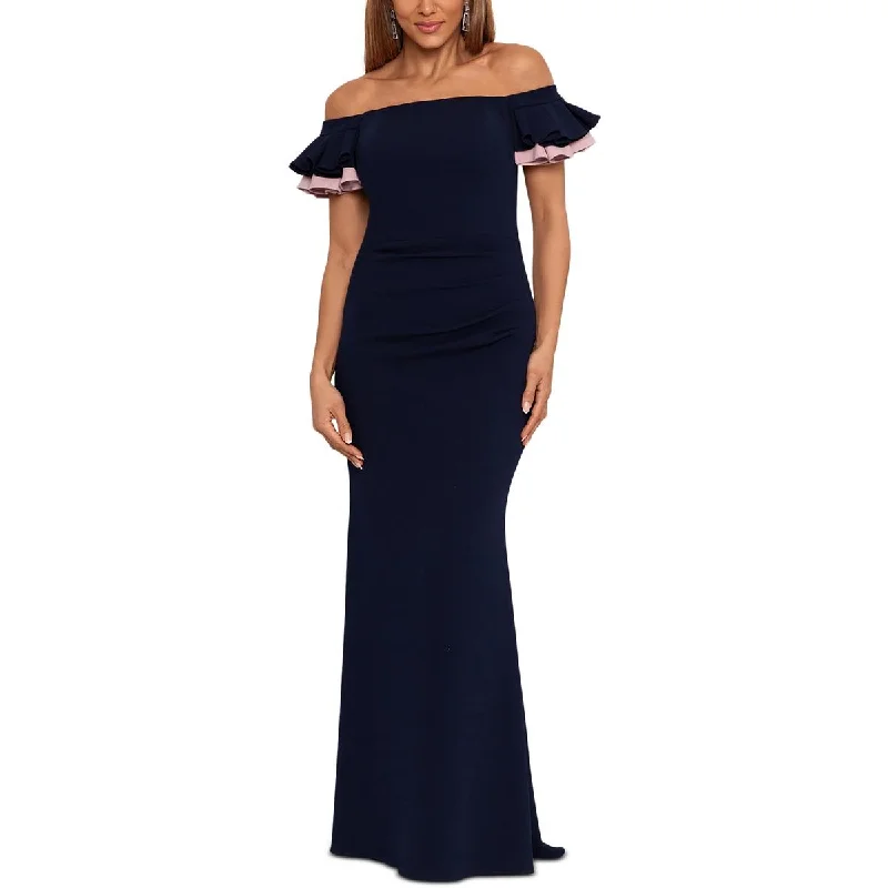 Price Reduction Betsy & Adam Womens Ruffles Long Evening Dress