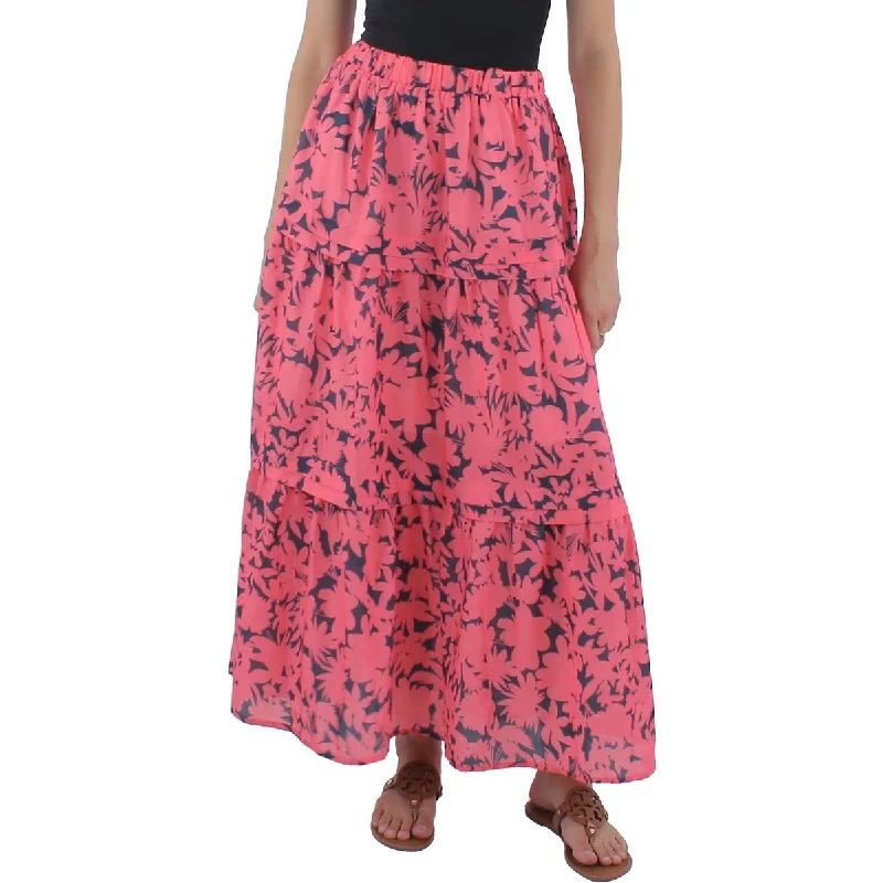Daily Specials Beulah Womens Tiered Long A-Line Skirt
