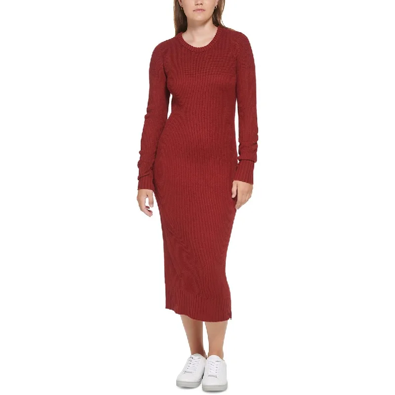 Calvin Klein Jeans Womens Petites Knit Midi Sweaterdress