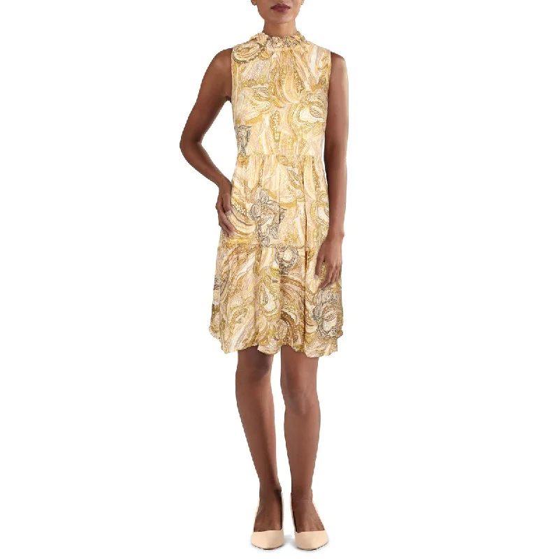 One-DAY Sale Calvin Klein Womens Paisley Mini Sheath Dress