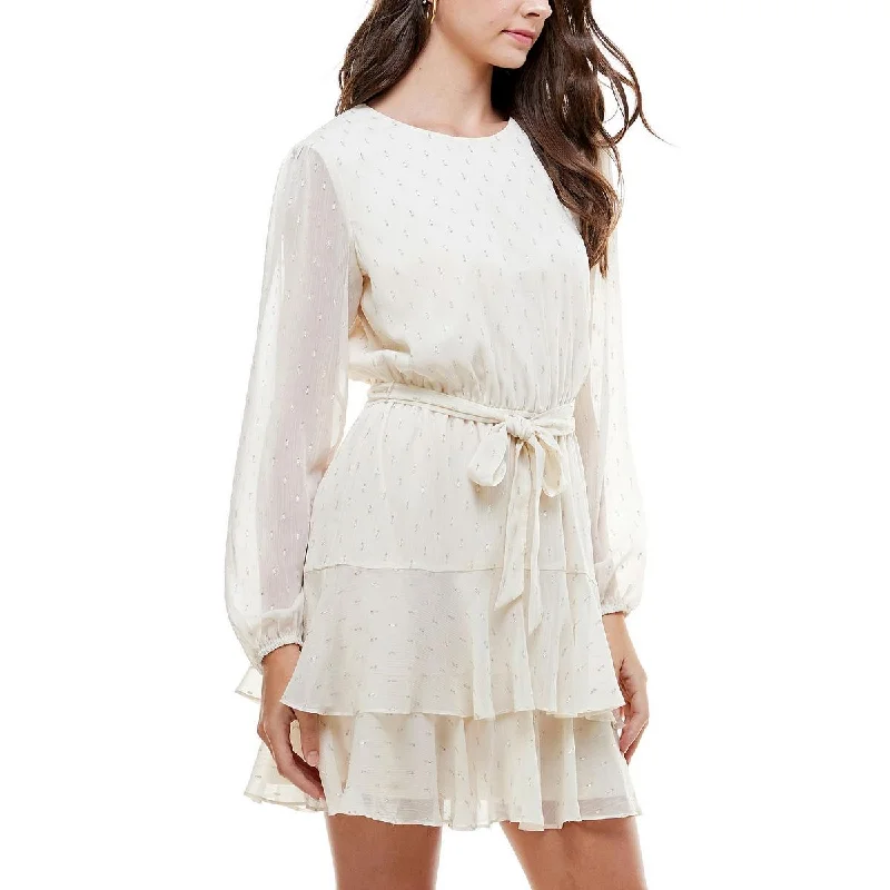 Incredible Offers City Studio Womens Juniors Tiered Mini Fit & Flare Dress