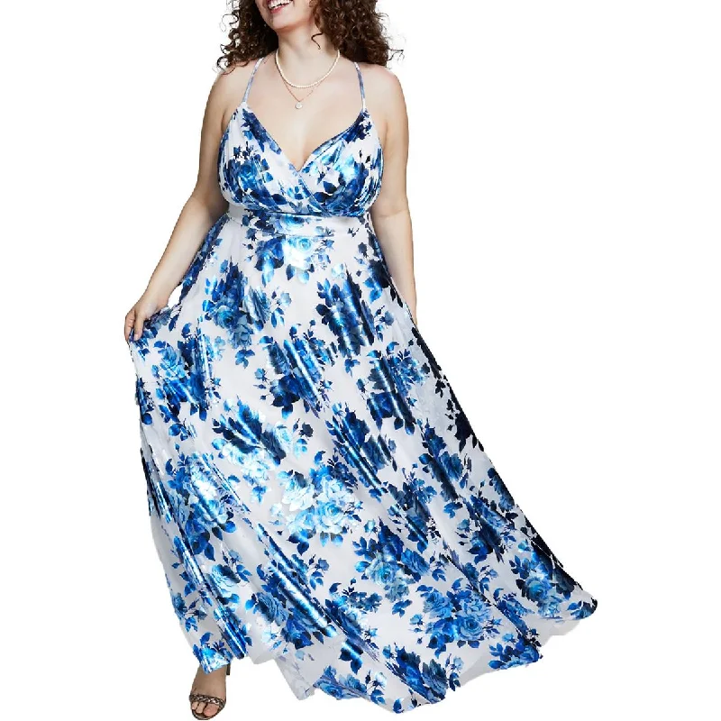 Quick Sale City Studios Womens Juniors Pleated Maxi Evening Dress