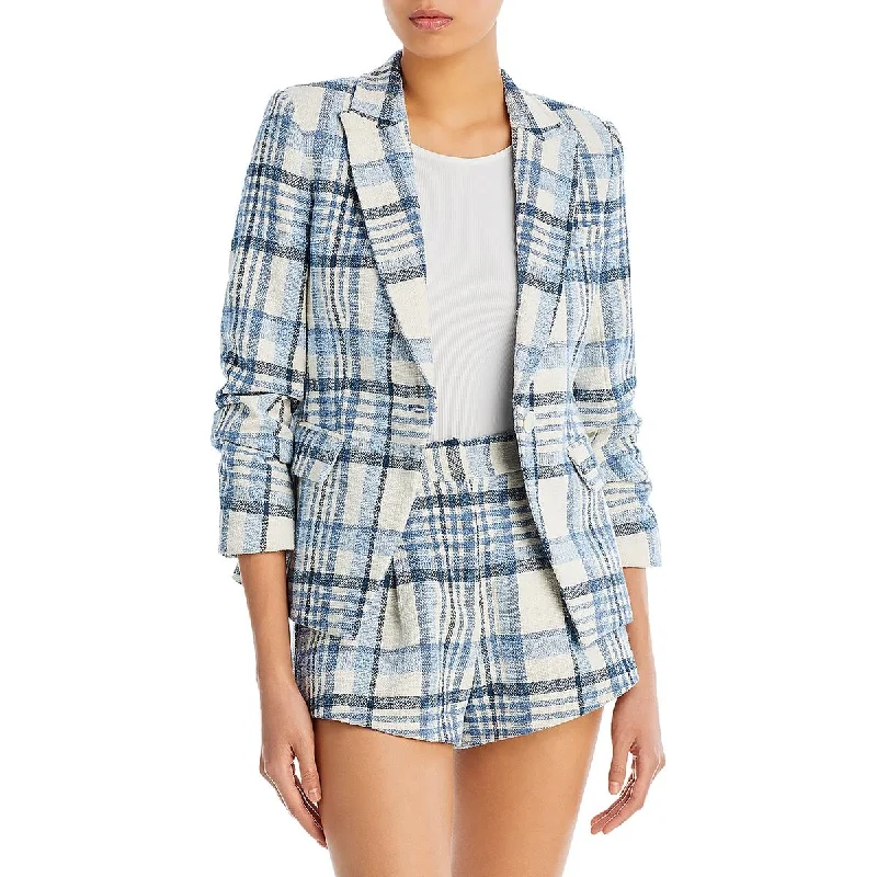 Derek Lam 10 Crosby Womens Ralph Tweed Work One-Button Blazer