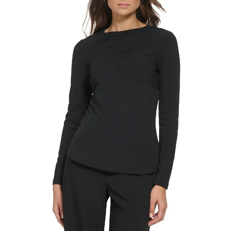 Exclusive Offers DKNY Womens Gathered Crewneck Pullover Top