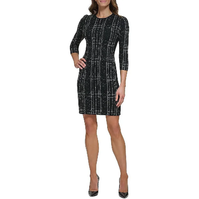 Midnight Sale DKNY Womens Printed Knee-Length Sweaterdress