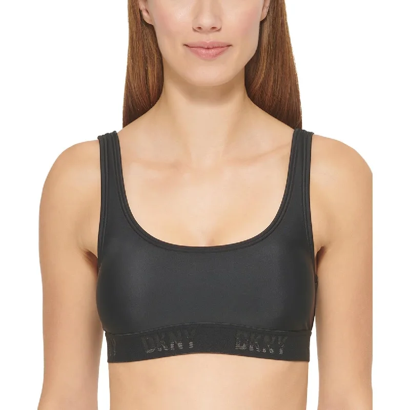 Huge Discounts DKNY Womens Scoop Neck Logo Bikini Swim top