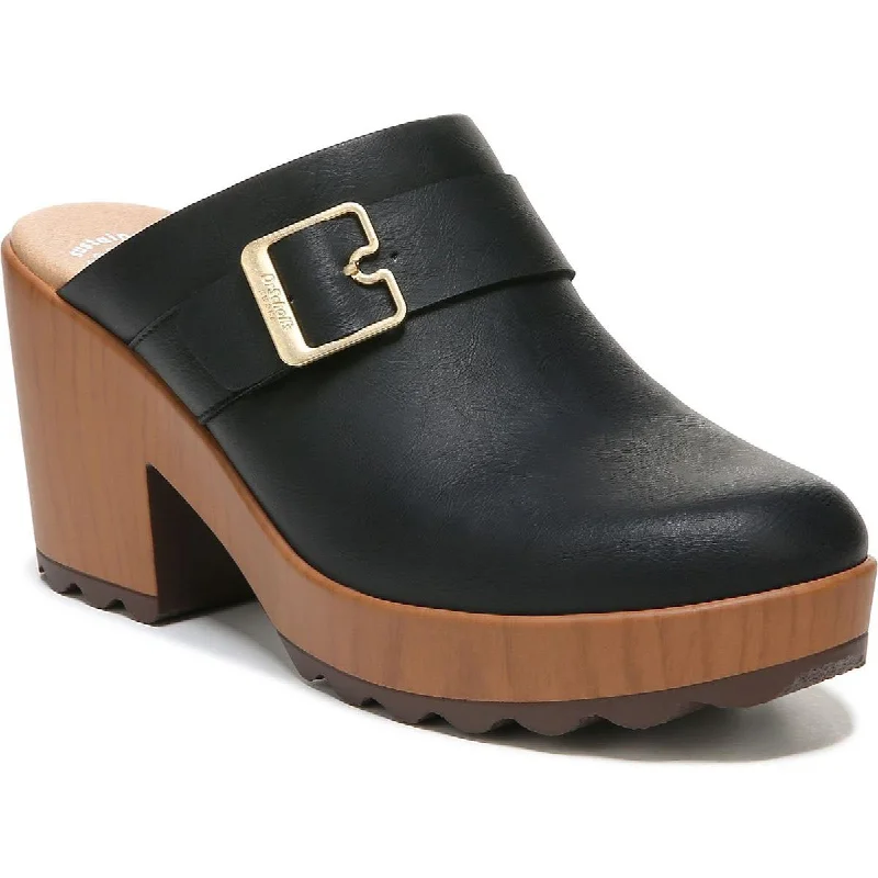 Overstock Sale Dr. Scholl's Shoes Womens Wake Up Faux Leather Slip On Clogs