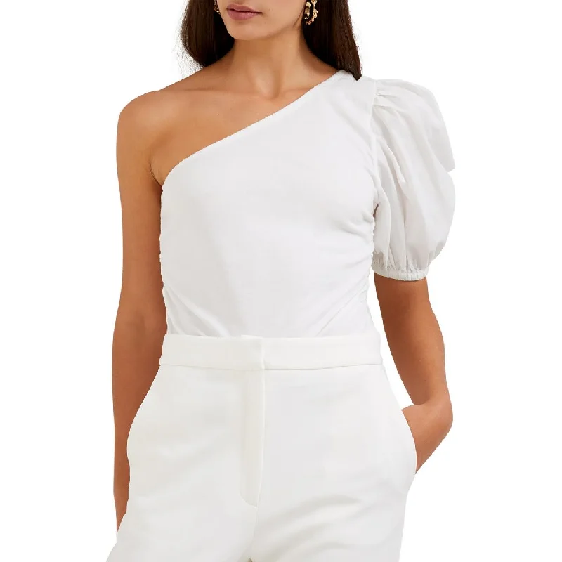 Daily Specials French Connection Womens Rosanna Ruched Cotton Off The Shoulder