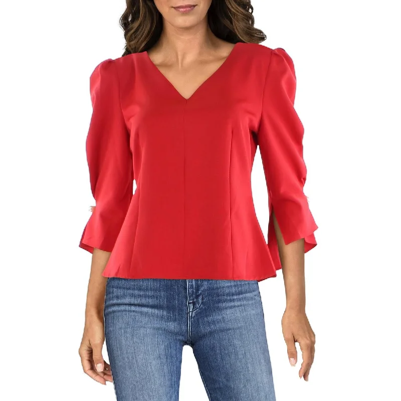 Bargain Prices Gracia Womens Puff Sleeve Fitted Blouse