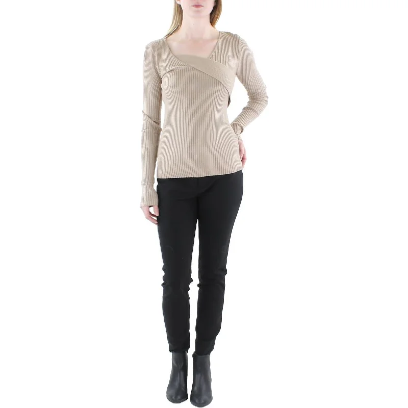 Gracia Womens V-Neck Long Sleeves V-Neck Sweater