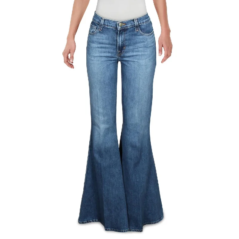 Daily Deals J Brand Womens Valentina Denim Medium Wash Flare Jeans