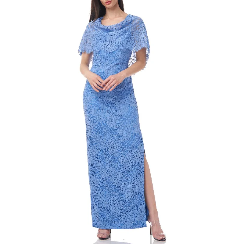 Stock Clearance JS Collections Womens Lace Side Slit Evening Dress