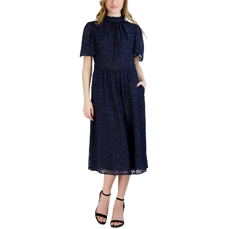 Buy More, Save More Julia Jordan Womens Jacquard Animal Print Midi Dress
