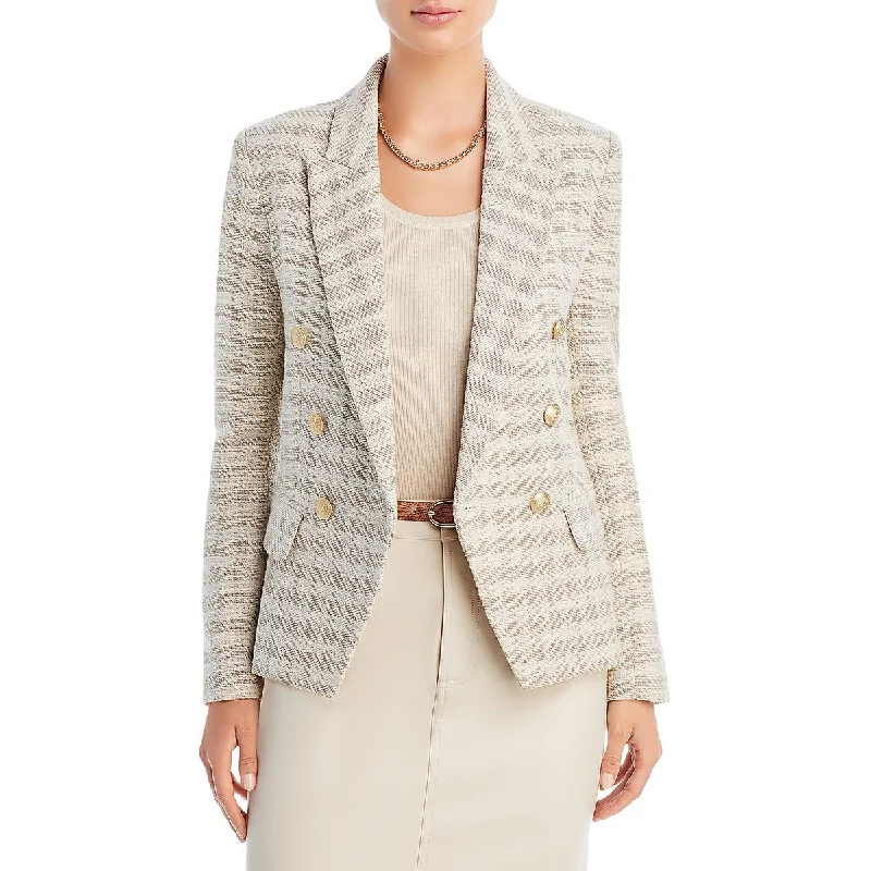 Act Now L'Agence Womens Kenzie Tweed Office Double-Breasted Blazer