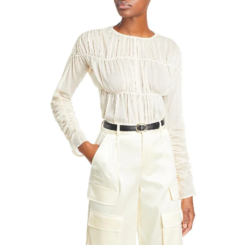 Clearance Event Lvir Womens Ruched Chiffon Blouse