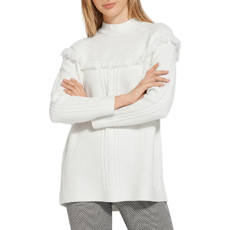 Reduced Prices Lysse Womens Get Away Fringe Cable Knit Pullover Sweater
