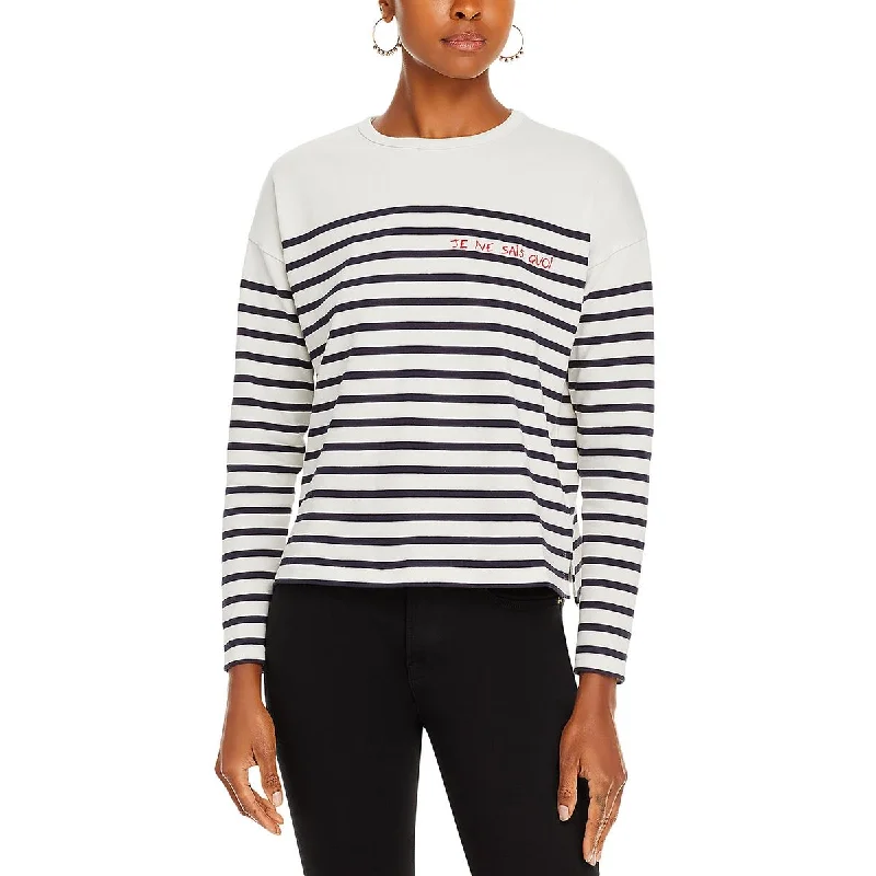 Members Only Maison Labiche Womens Cotton Striped Pullover Top