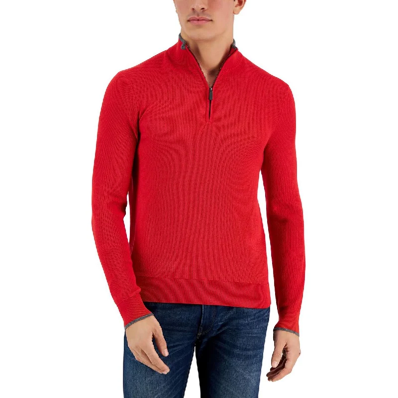 Quick Sale Michael Kors Mens Cotton 1/4 Zip Pullover Sweater